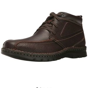 CLARKS Mens Vanek Rise Leather  Ankle Safety Boots, Brown, Size 7.0